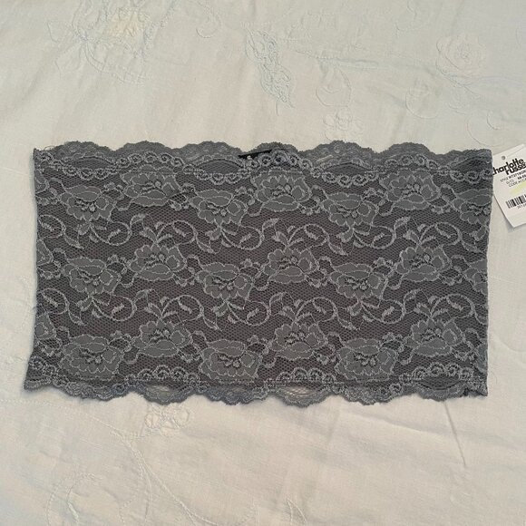 Bozzolo Size Large (Fits Like M), Women's Stretch Lace Strapless Bra Silver Gray - Picture 1 of 3